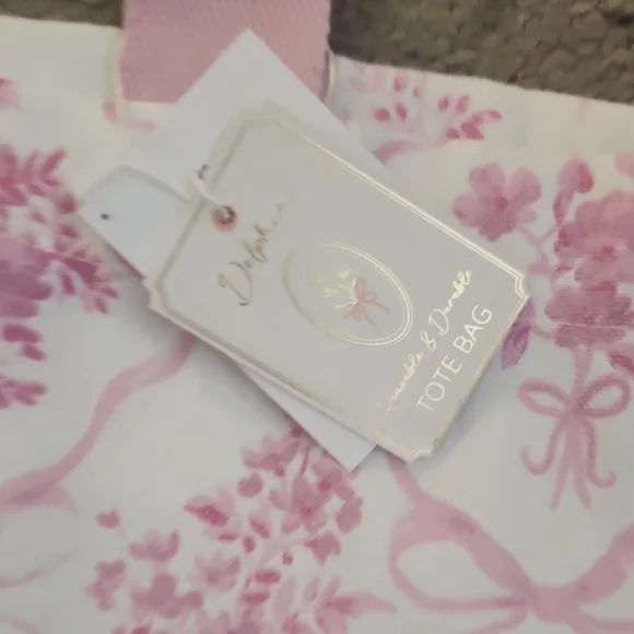Delphine Floral Bow Pink Tote Bag TJMaxx - Picture 3 of 3